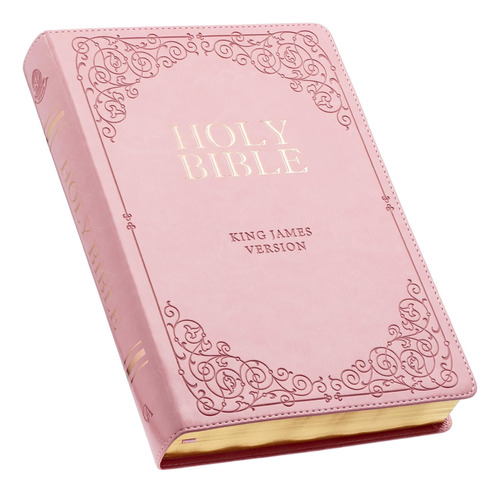 Kjv Holy Bible, Estampado Gigante, Tamaño Completo, Piel Sin
