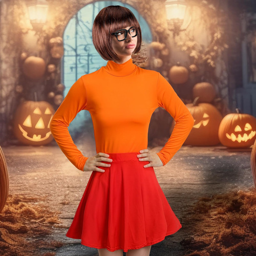 Hercicy Disfraz De Halloween Para Adulto, Color Naranja, Pel