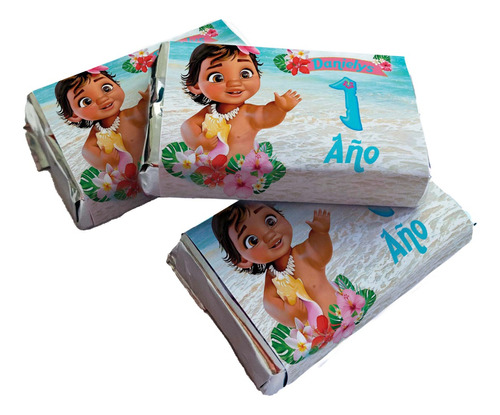 Chocolates Personalizados Moana Cumpleaños (10 Unidades)