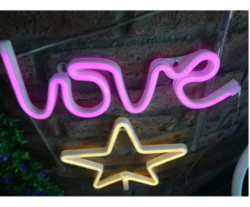 Figuras Lumínicas Simil Neón Led Decoración Love - Estrella