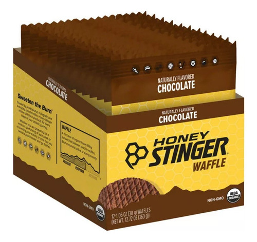 Waffles Honey Stinger Energético Orgánico Deportivo Sabor Chocolate