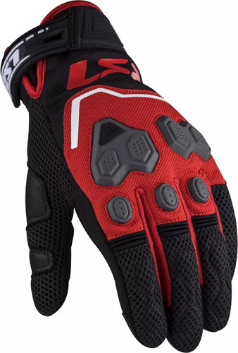 Guantes Moto Cortos Ls2 Vega Protecciones Tactil Devotobikes Color Rojo Talle M