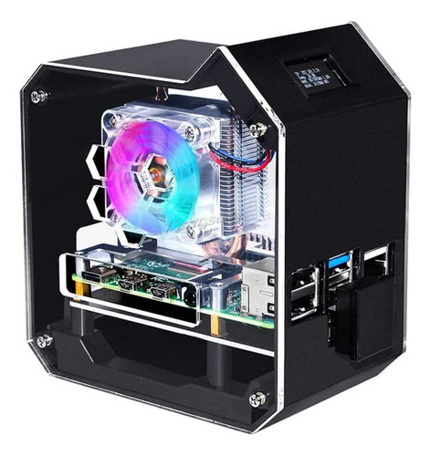 Mini Tower Cooler Case Na Kit Para Raspberry Pi 4 B