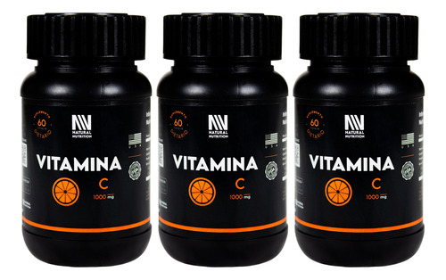 Natural Nutrition Kit X3 Vitamina C Rose Hips Suplemento 3c
