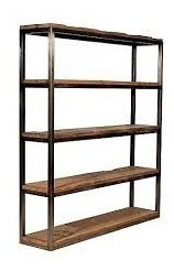 Imagen 5 de 10 de Bibliotecas Rusticas En Hierro Y Madera Dividi Tus Ambientes