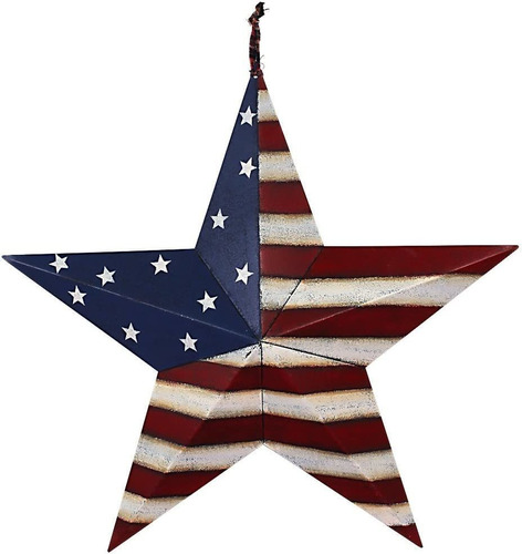 Metal American Flag Barn Star Decor Patriótico  Ado 3d...