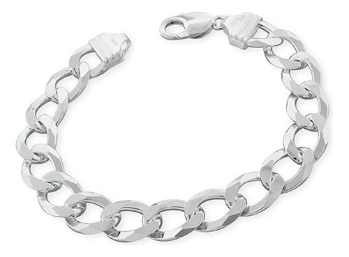 Pulsera Cubana De Plata De Ley 925 Para Hombre, 7,5 Mm, 8,5 