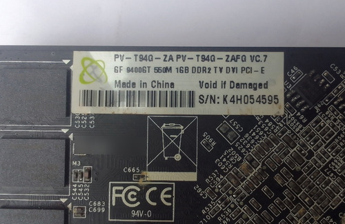 Tarjeta De Video Gf 9400gt 550m 1gb Ddr2 Dañada (Usado)