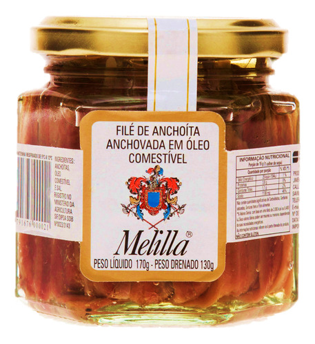 Filé De Anchovas Melilla Aliche Importado 170g