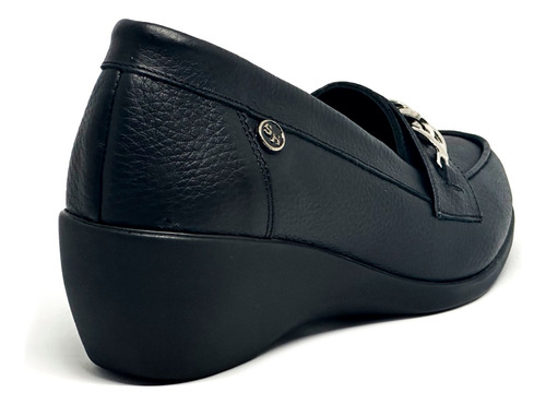 Zapato Mocasin Cuero Mujer Taco Chino