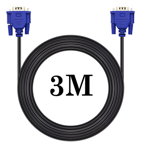 Cable De Video Vga 3 Metros Doble Filtro Monitor Pc Notebook