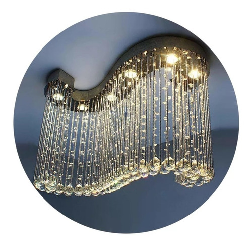 Plafon Lustre Pendente Cristal Grátis Lampadas Leds Bivolt