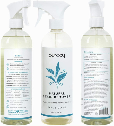 Imagen 6 de 9 de Removedor Natural Manchas Telas Quitamanchas Enzimas Importa
