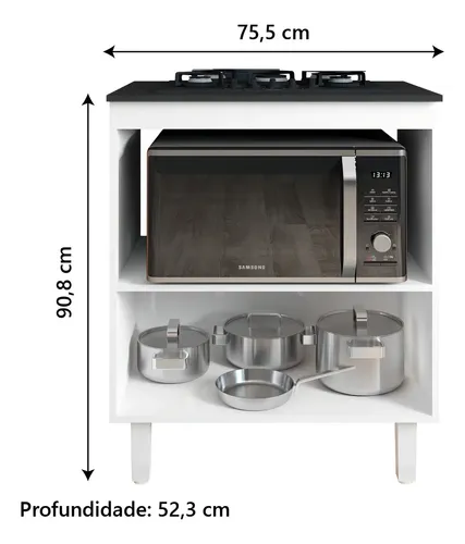 マサムネ　RSR Stove セット Zanzini Master 90.8x52cm balcão branco | MercadoLivre