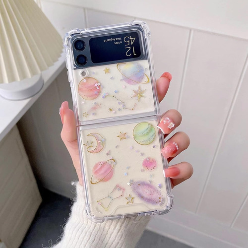 Planeta Purpurina Para Samsung Galaxy Z Flip 4/z3 Fundas