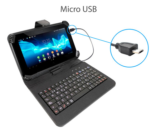 Funda Para Tablet 7 - 8   Con Teclado Cableada Nsfute78