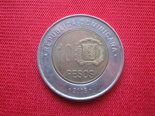 República Dominicana 10 Pesos 2005 Bimetálica 