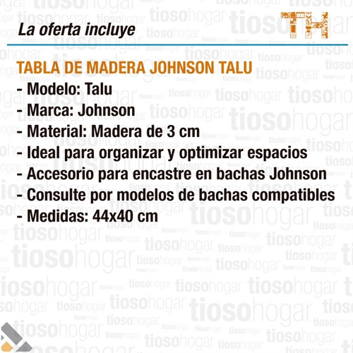 Tabla Picar De Madera Talu Luxor Acero Johnson Sin Interes