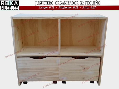 Imagen 2 de 4 de Juguetero Baul Organizador Biblioteca Estante Cubox2 Pequeño