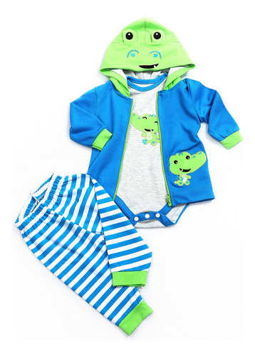 Ropa Para Muñeco Reborn Niño Cocodrilo Conjunto 3 Piezas