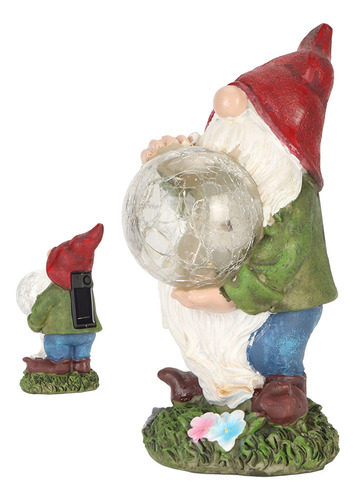 Estatua De Gnomos Solares Para Exteriores Pintada A Mano Que