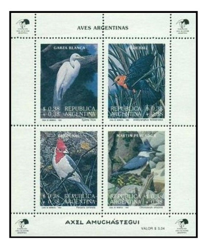 Pinturas - Aves - Argentina 1993 - Block Mint - Gj Hb 105