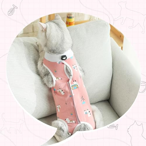 Traje De Recuperación Para Gatos De 2 Pzas Para Heridas Abdo
