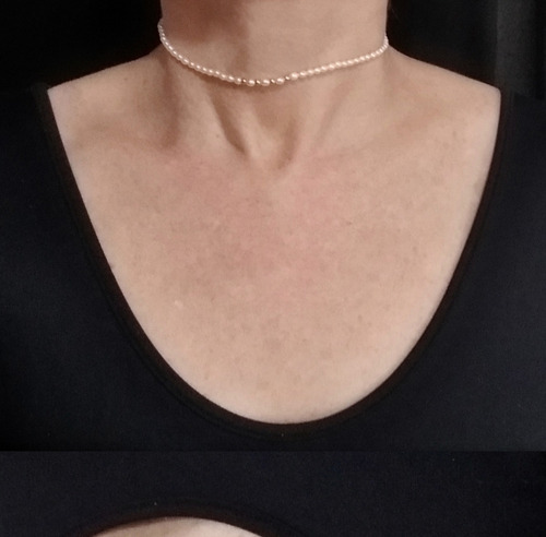 Imagem 2 de 7 de Pedras - Choker Pérolas Entremeios/fecho De Ouro Cod245c175