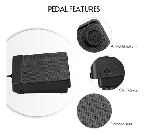Pedal De Sustentação Bateria Dobrável Eletrônico Compacto