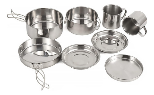 Camping Cookware Mess Kit For Camping 2 Person Aluminum Comp