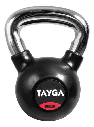 Pesa Rusa Cromada 8 Kg/17.6 Lb Kettlebell Crossfit Tayga Negro