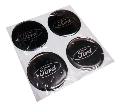 Calco Centro Llanta Ford 49mm Negro - Plata