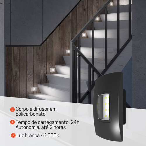 Luminária Emergência Led Embutir 4x2 100 Lumens Avant