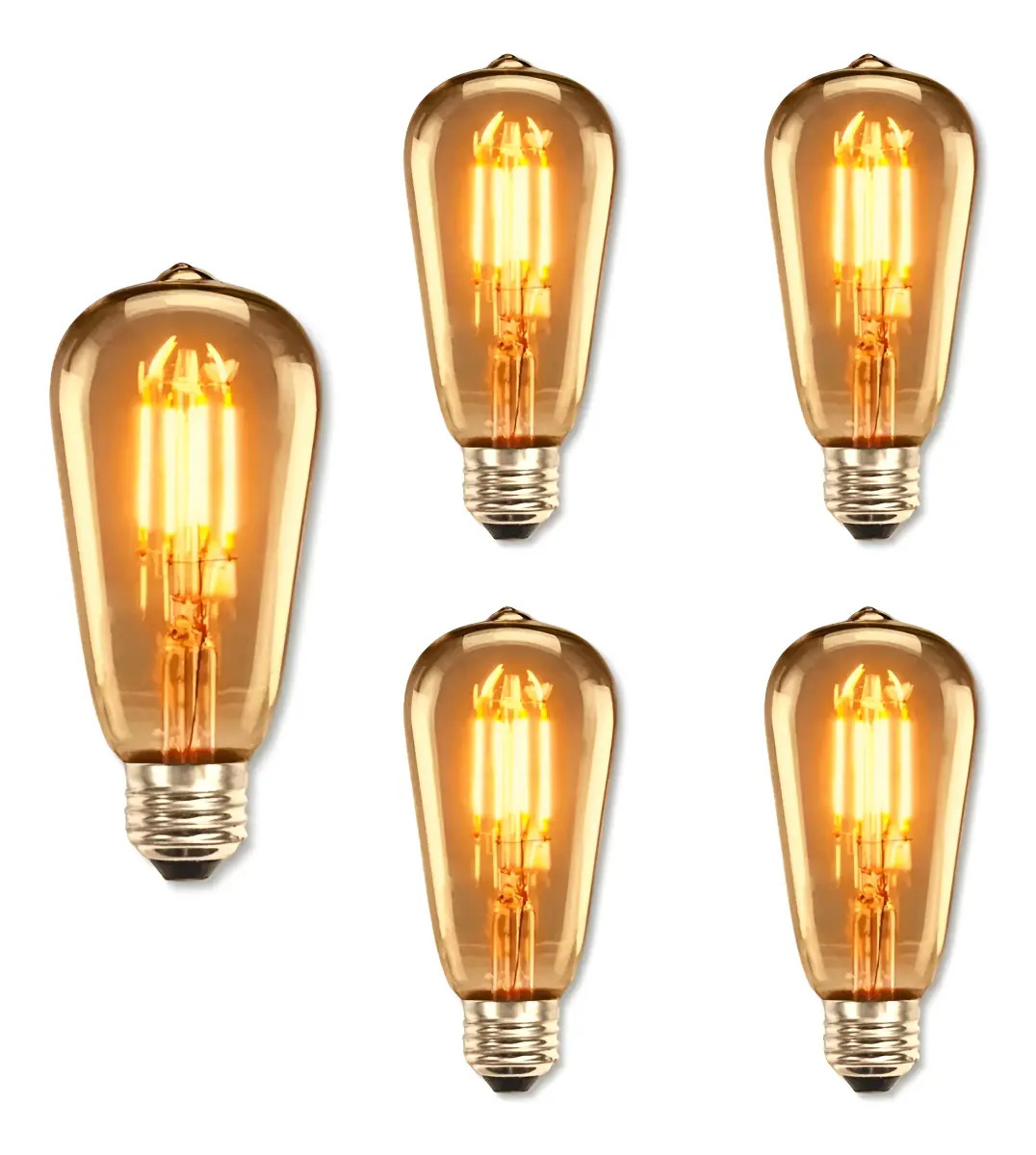Kit 5 Lâmpadas Led Homefy St64 Cor Branco-quente 4w 2400k 380lm