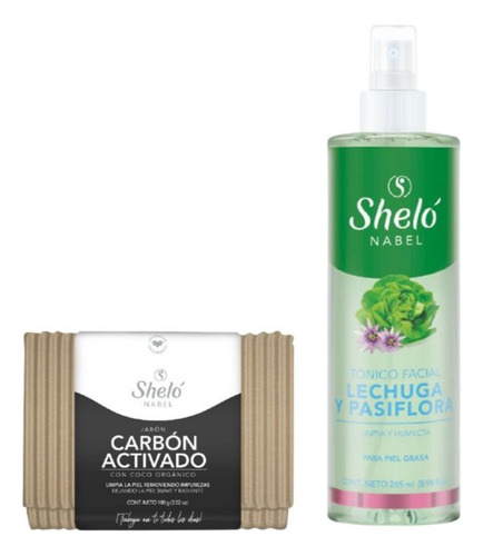 Jabón De Carbón Activado + Tónico De Lechuga-pasiflora Shelo