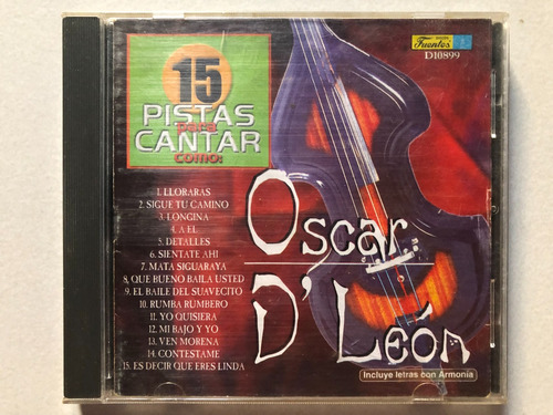 Cd 15 Pistas Para Cantar Como Oscar D'leon