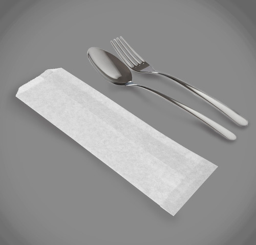 Saco De Papel Branco Liso - Embalagem Para Talher - 1000 Uni