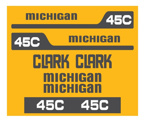Adesivos Pá Carregadeira Compatível Com Michigan Clark 45c