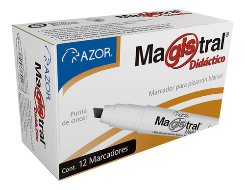 12pz Marcadores Pizarrón Blanco Magistral Didactico Azor 6mm