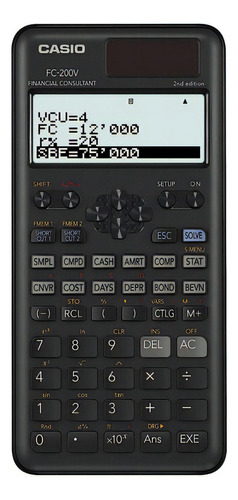 Calculadora Financiera Casio Fc-200v 4 Lineas 10+2 Digitos