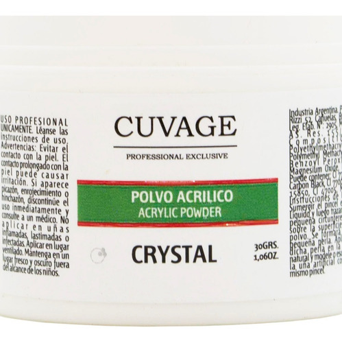 Cuvage Polímero Polvo Acrílico Uñas Esculpidas Manicuría 30g