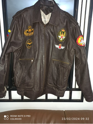 Chaqueta De Cuero Original Tipo Piloto 