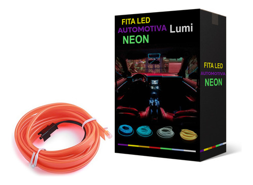 Lumi Fita Led Neon 5m Flexível 12v ip67 Cor da Luz Branco Quente 