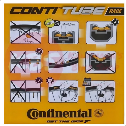 Cámara de aire Presta Continental con boquilla fina de 80 mm, 700 x 18/25