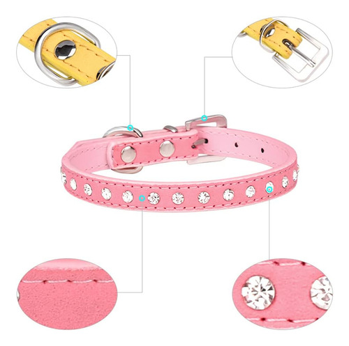 Collar Del Perrito Con Diamantes Bling, Pretty Crystal Sp...