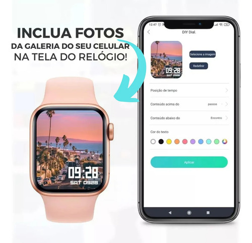 Relógio Smartwatch S10 Pro Microwear Rosê Chatgpt Amoled