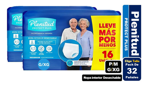 Pañal Plenitud Protect Plus Pack De 2 Paquetes Elige Talla