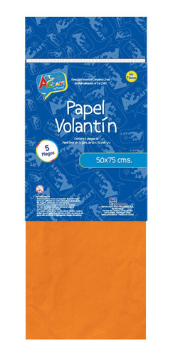 Pack 2 Papel Seda En Bolsa 50x75 Cm 22gr Naranjo Art & Craft