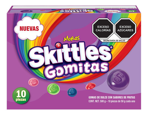 Skittles Gomitas sabor moras 10pack de 50g c/u. 500g