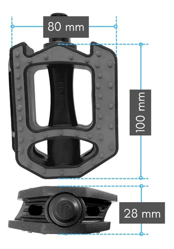 Imagen 3 de 6 de Pedal Bicicleta Playera 1/2 Plastico Bicolor Reforzado